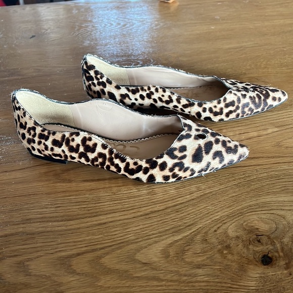 Sam Edelman Rosalie leather fur upper animal print flats.size 7.5 - Picture 5 of 9
